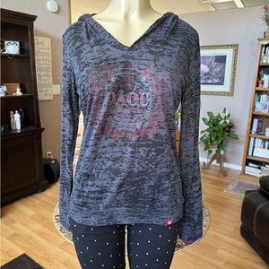 Sportique Apparel black & gray long sleeve hoodie shirt-size L